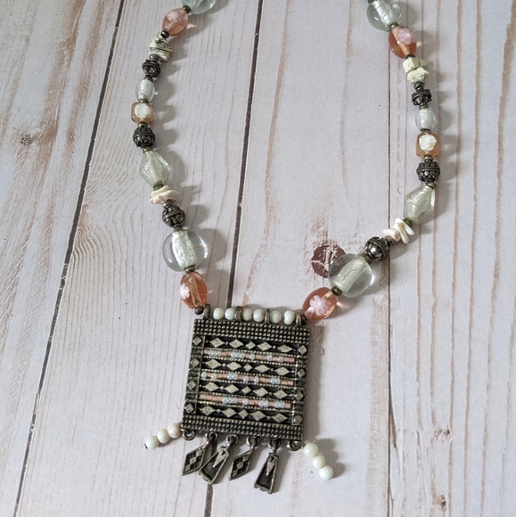 Chico's Boho Glass Beaded Necklace - Picture 2 of 9